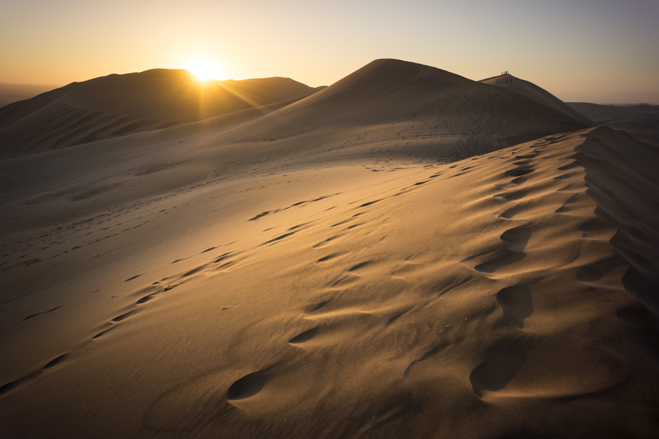 Red dunes in Namibia at sunrise