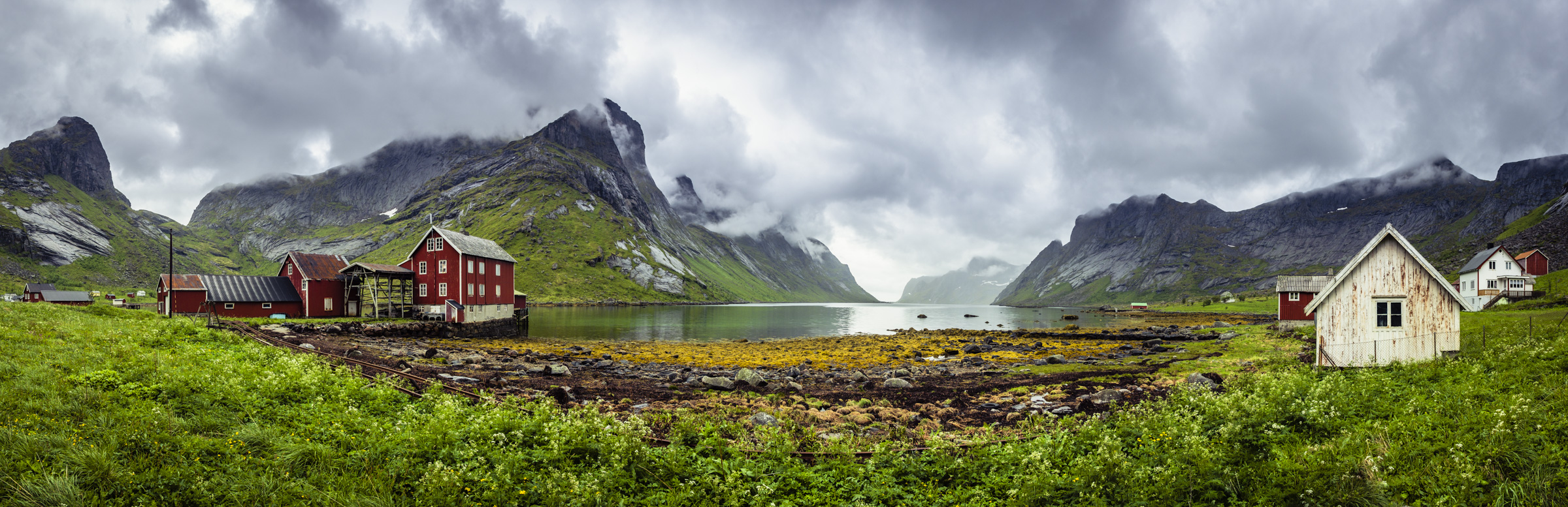 Wide panorama of the Lofoten Islands, Norway